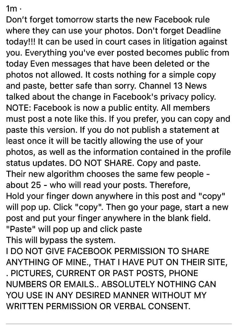 Faceebook Rule