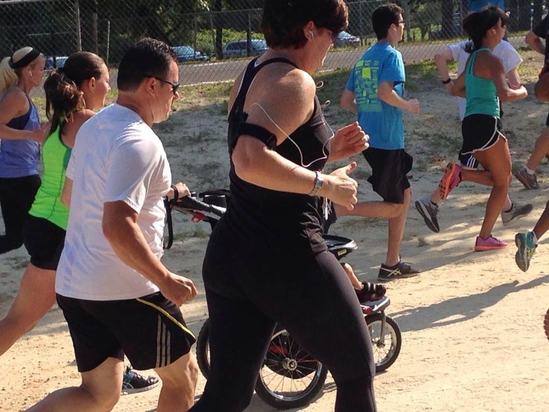 And he is off!!! Joe's 5 k run.
 Go babe ❤️