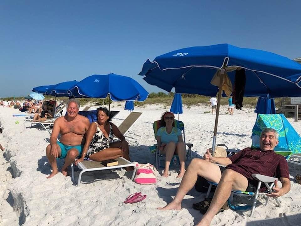Having fun with great friends at Honeymoon Beach, Florida.