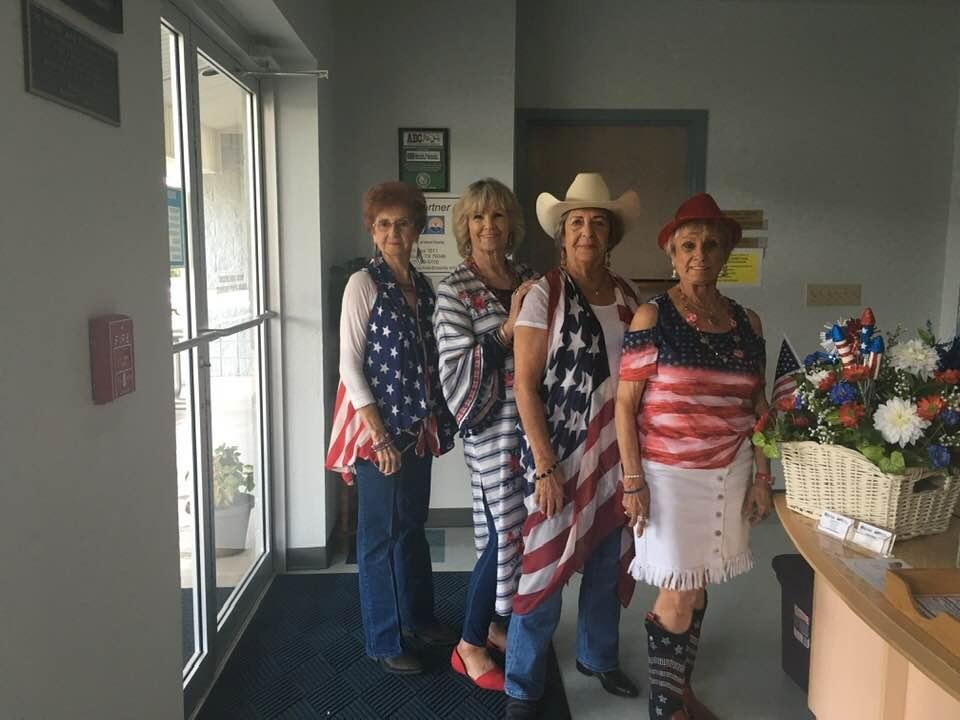 Four Old Fogeys celebrating an Early 4th Of July at the Senior Dance
