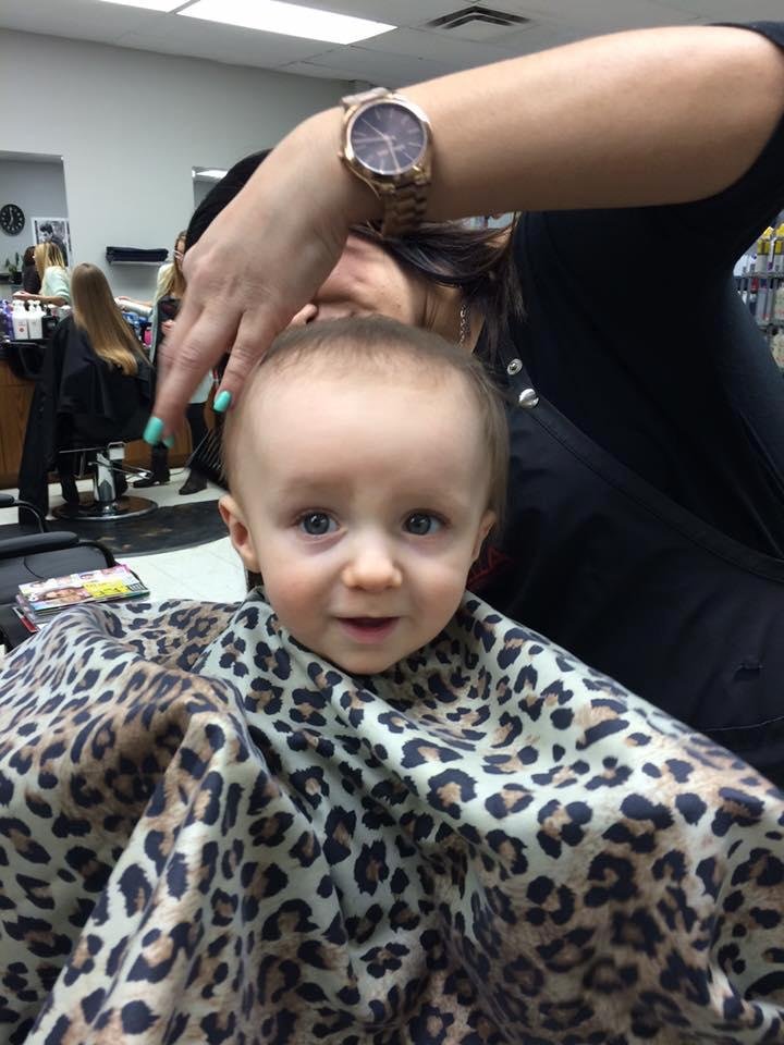 Jackson Carey getting his first haircut he had his 1st birthday January 12th.