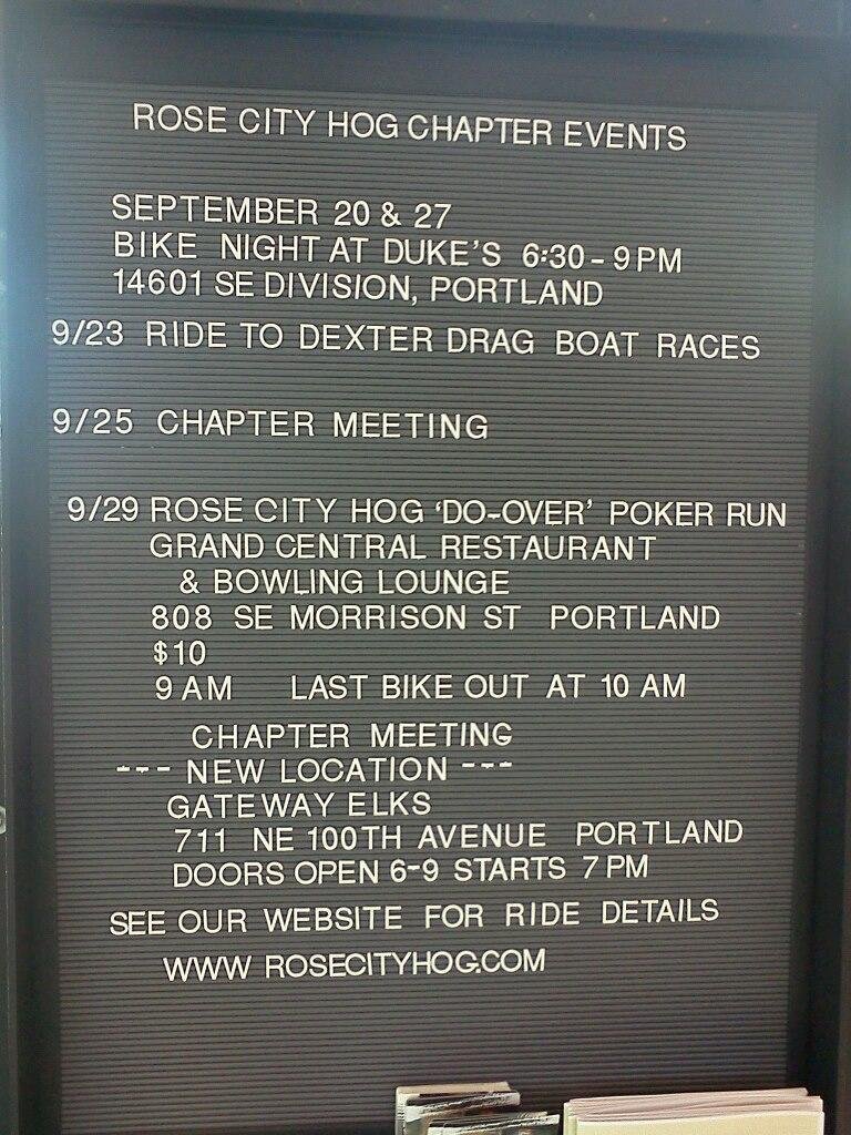 CHAPTER EVENTS FOR SEPTEMBER 2012
