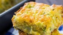 If you like Cornbread, you will really like this recipe:
BROCCOLI CHEESE CORNBREAD
4 eggs, beaten
2 sticks melted butter
1 medium onion, chopped
1 12-ounce carton cottage cheese
1 package frozen chopped broccoli, tha