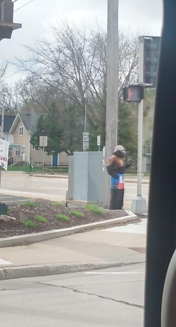 Only in Appleton Wisconsin that you see a gorilla on the sidewalk