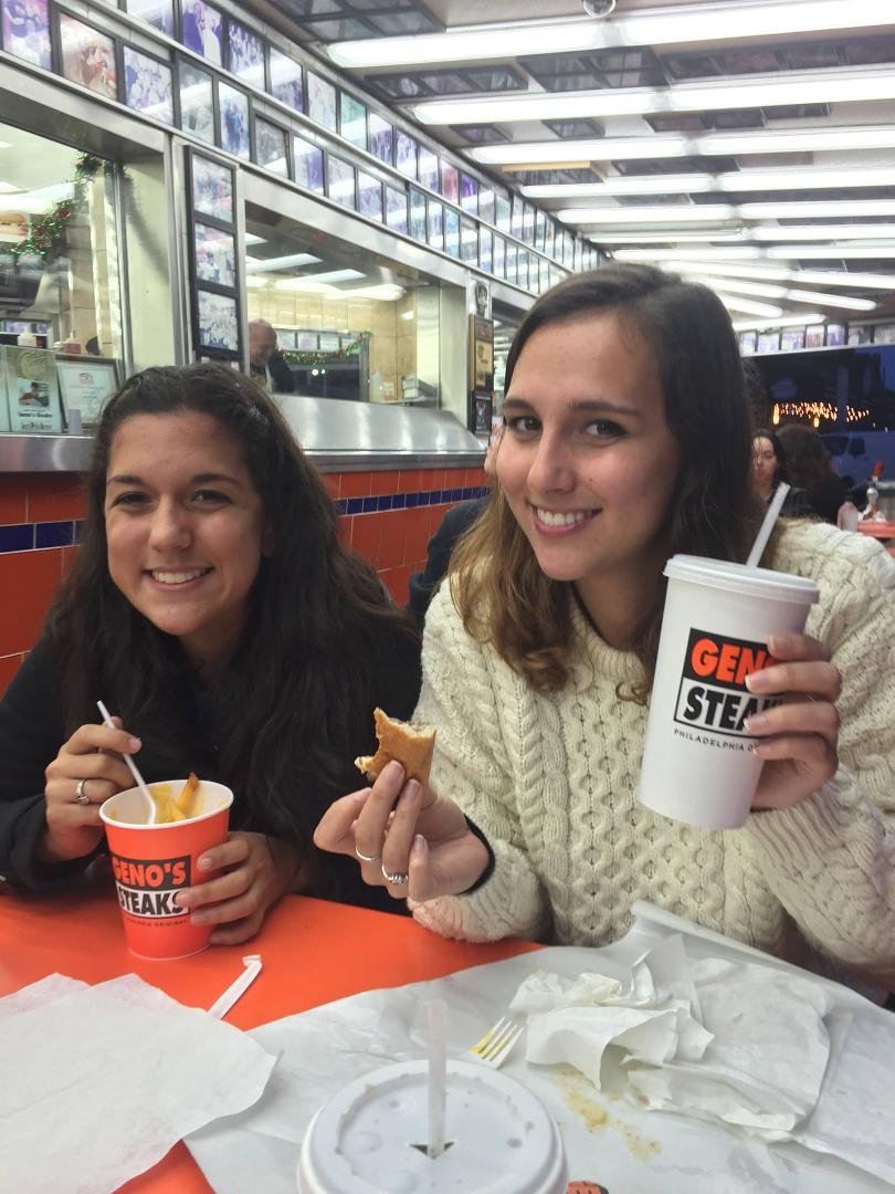 Guess Maddy liked Geno's cheesesteak. Megan is sticking with cheese fries.