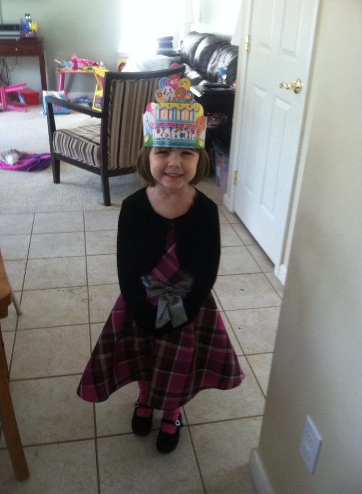 The Birthday Girl with her crown!! Cait is so Happy