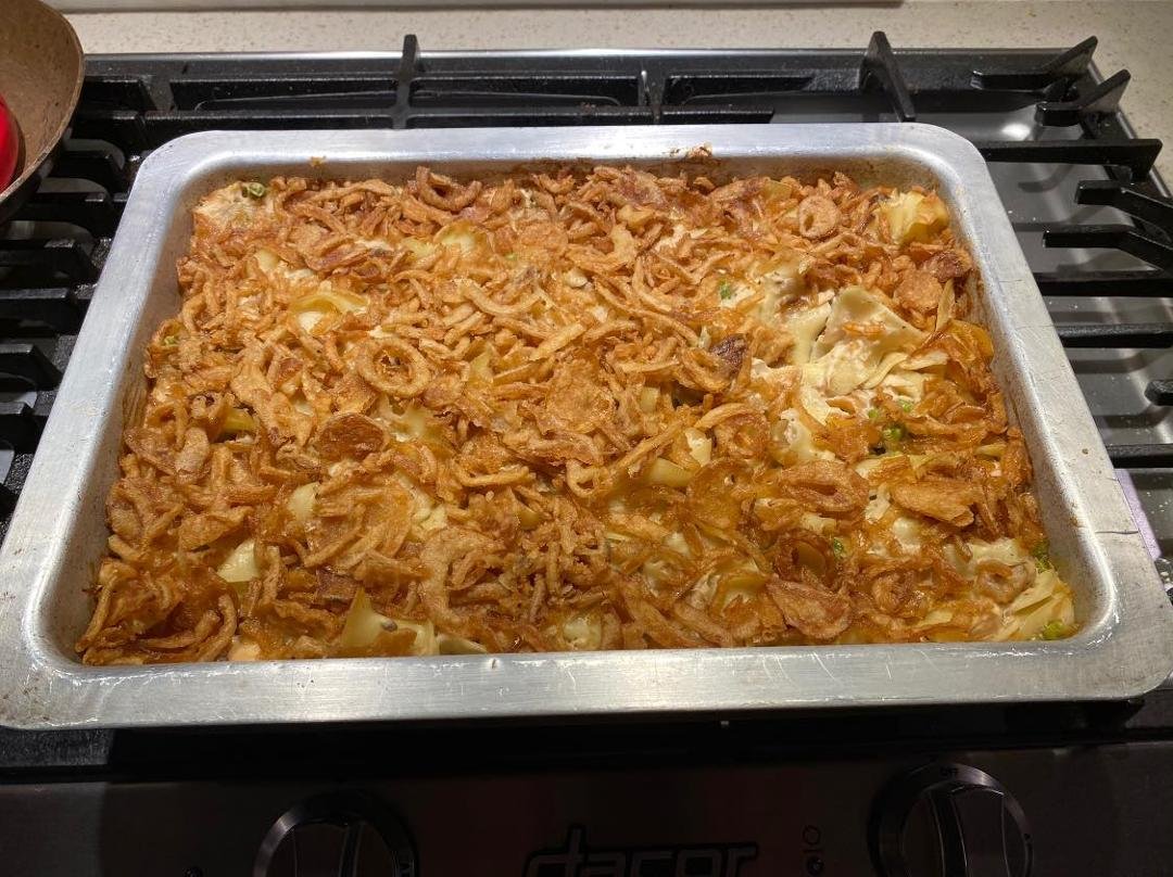 One of my all-time favorite meals. Hot tuna casserole.