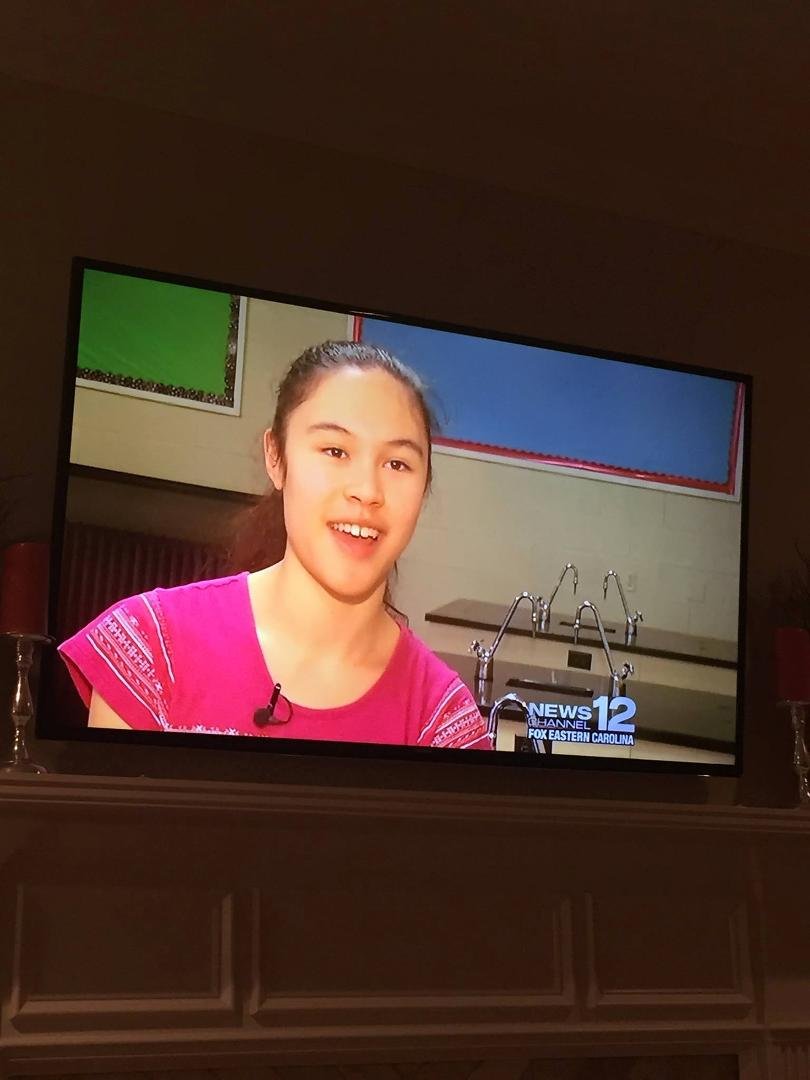 Still shot of Ruiko Jacobs-- Science Project Interview on WCTI -TV Channel 12, November 5, 2015 at 549pm