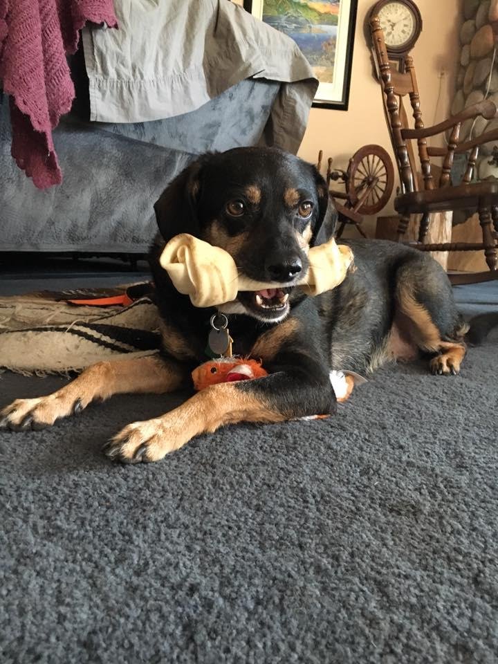Maggie with her precious.