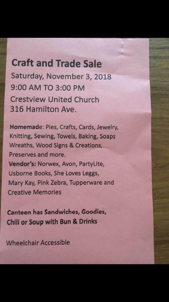 To my Winnipeg and surrounding area friends. Please join us at the Craft and Trade Sale. Kay and I will be there for lunch at 11 am. Hope to see you there!!