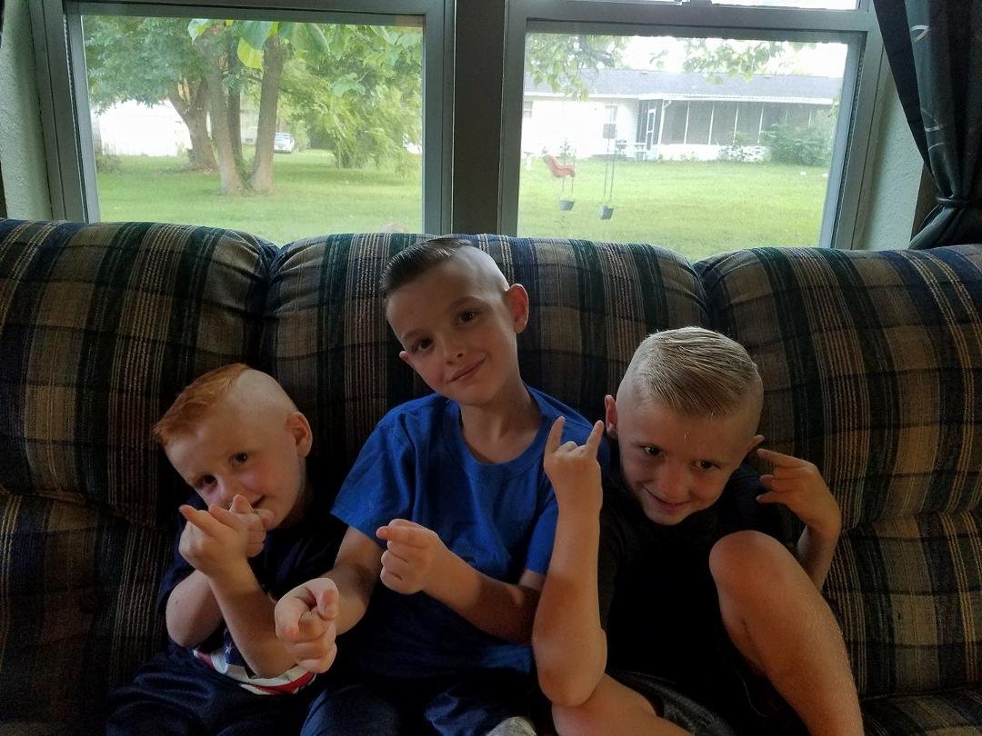 Ready for school with new hair cuts.