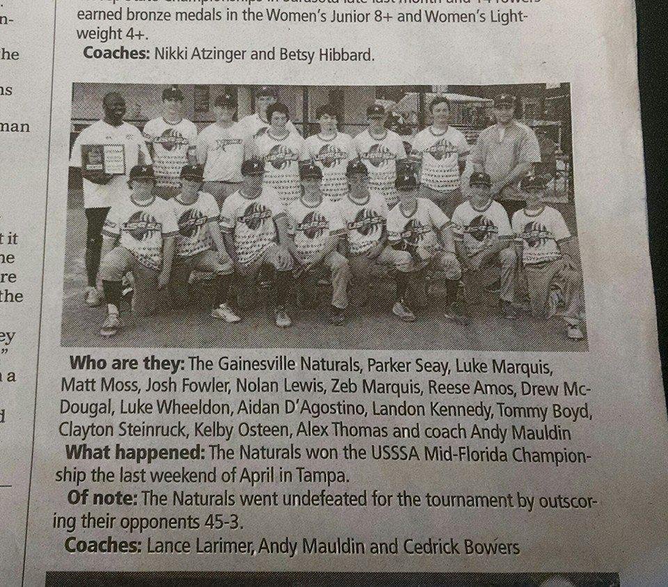 Naturals 14u make Gainesville Sun newspaper sports