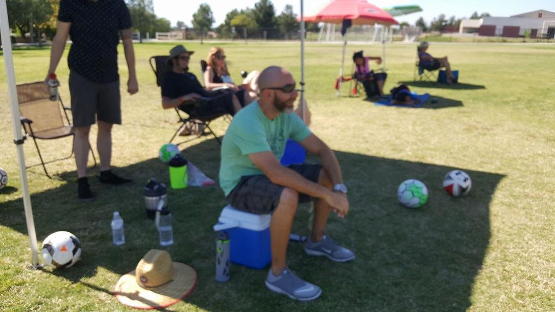 This is how you coach on a very hot day, and your team is ahead 6 to 2. The team played an excellent game. Kudos to all....