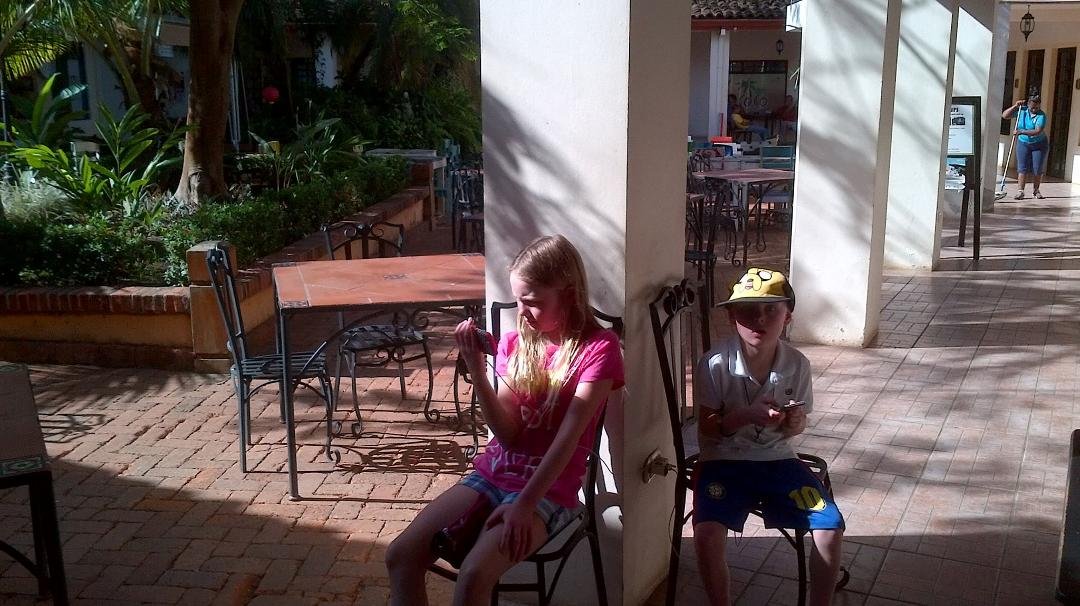 My two children on-line in costa rica