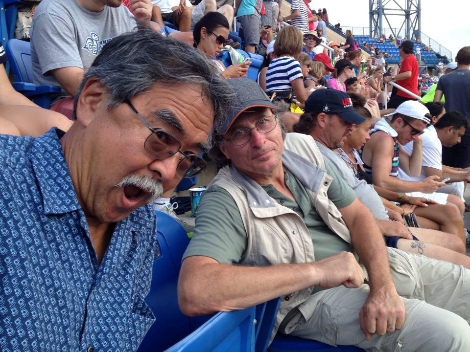 Tom Noji and Terry Gariety at USOpen. Watching Stan Wawrinka and Tommy Robredo battle it out.