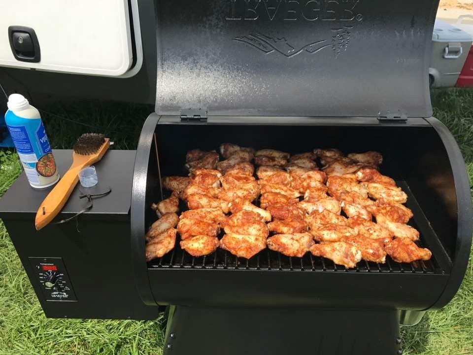 My new super grill. It's a pellet grill. Marlene left me unsupervised for a few minutes at the Ohio State Fair and this is what happens