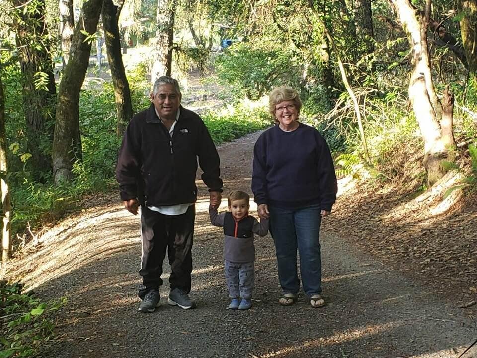 Rocco taking Grandpa and Grandma for an after dinner walk!  Such a sweet boy!  I love you Rocco!♥️