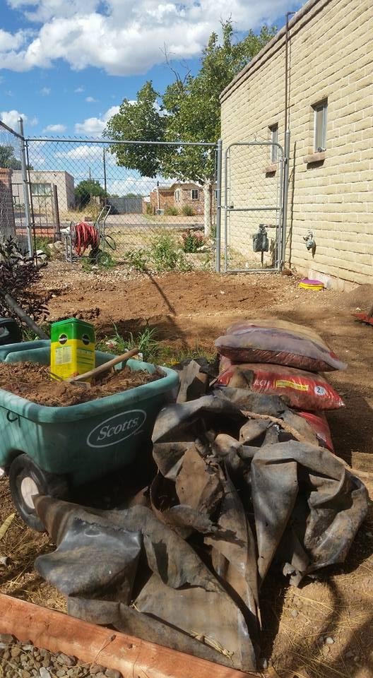 Then John and l added a path from our yard to our friends gate next door. Plus, we added about 4" of compost.