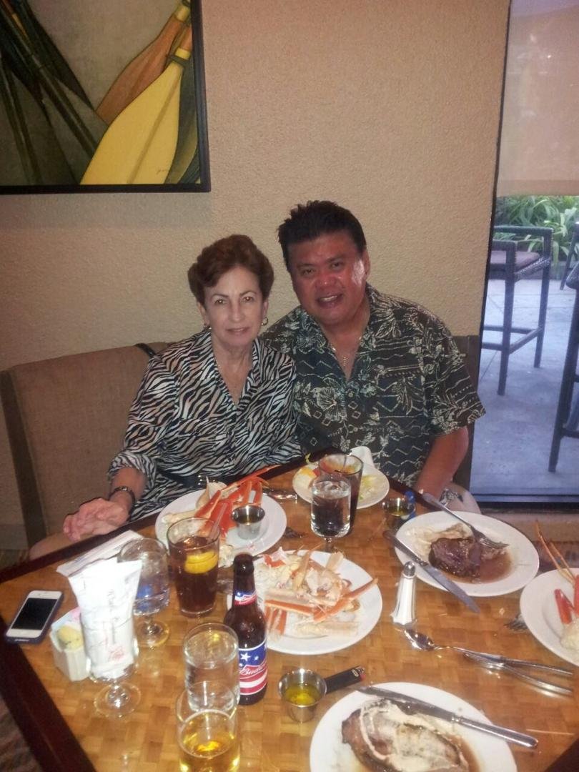 Having dinner at Waikiki Marriof