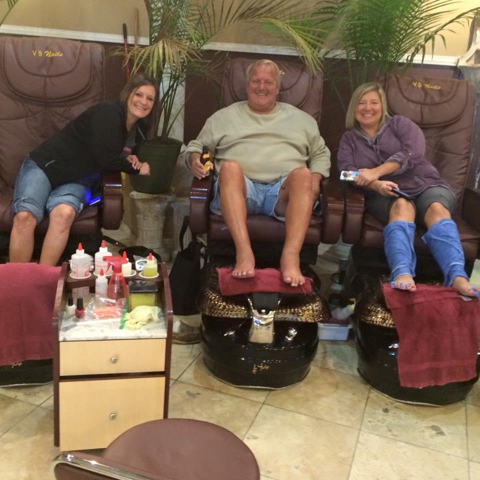 Me and my girls getting peds. Nice