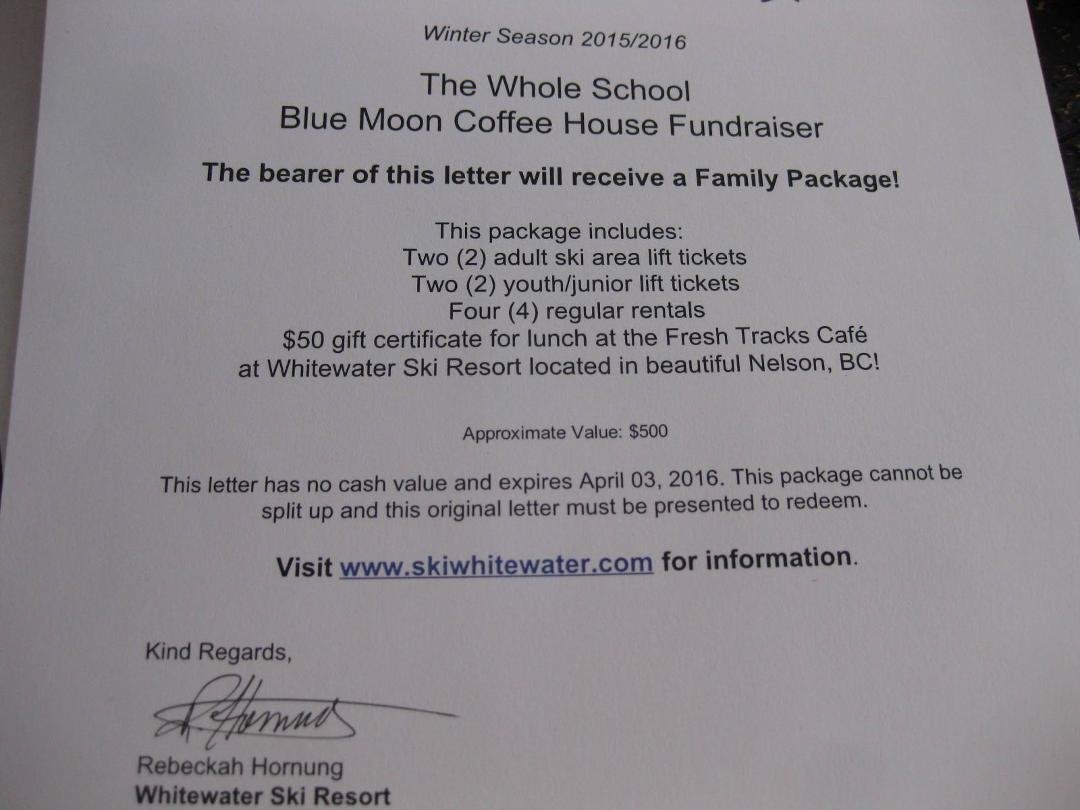Ok Just putting this out there... I won/silent auction a family pass for White water 2 adults...2 youth... and 4 regular rentals... And lunch..... I want to take Anna.... I NEED !!! LOL Two kids....two warm ski outfits, o
