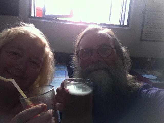 In Leopold's, our favourite cafe in Mumbai, first visited in 1984.