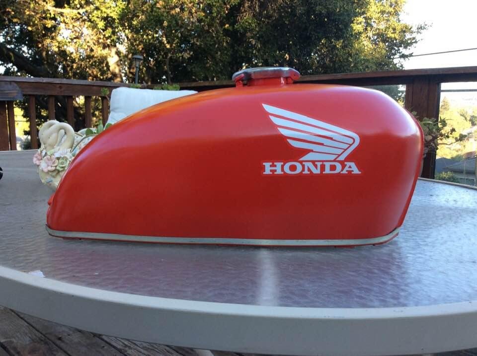 Cleaned, sanded and painted an old Honda 750 tank.....