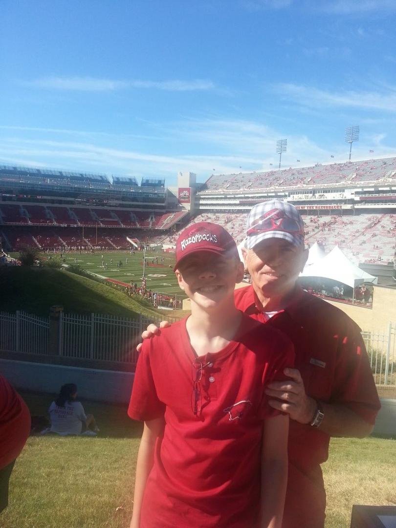 Hog Heaven! Ready to call the Hogs WPS. Crystal and Nick's first in Fayetteville