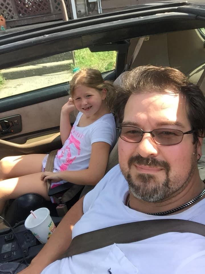 Taking my little girl to see her brothers for a cookout.