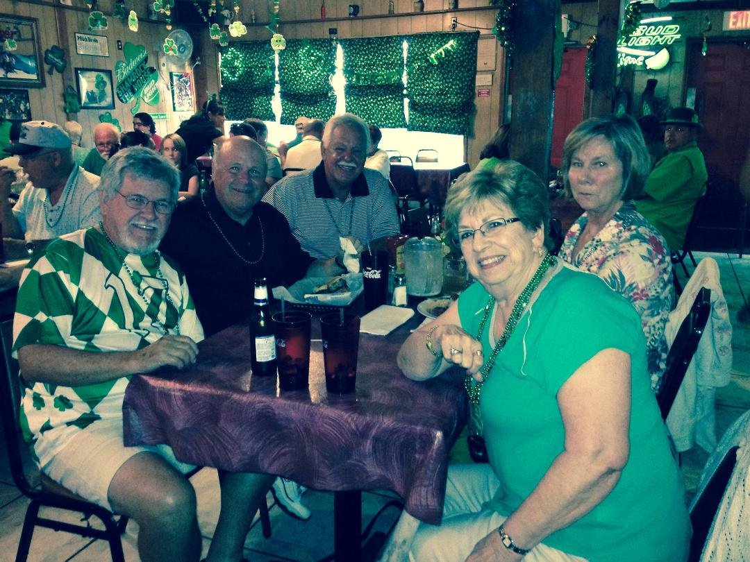 Irv Sandy Don Lucy Jean and Bob at Shamrocks in Floral City Happy St Patrick's Day
