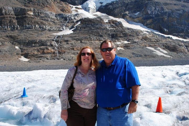 Carolyn and I standing on a glacier