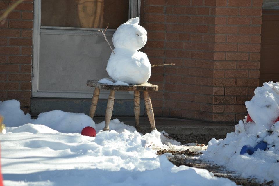 NEIGHBORS' SNOW KITTY 12.27.11 ISN'T THIS UNIQUE AND SO CUTE?