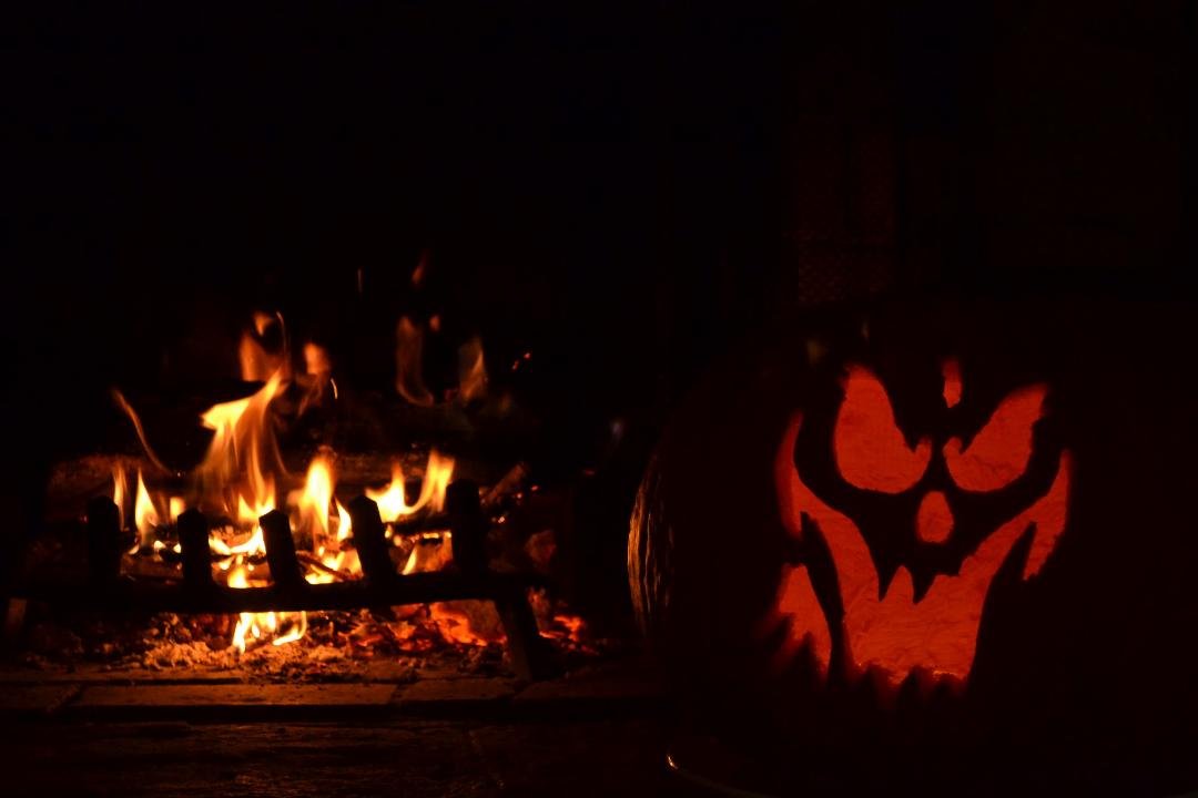 It is that time of year.. I could not resist a mountain fire and jack o lantern monster.
