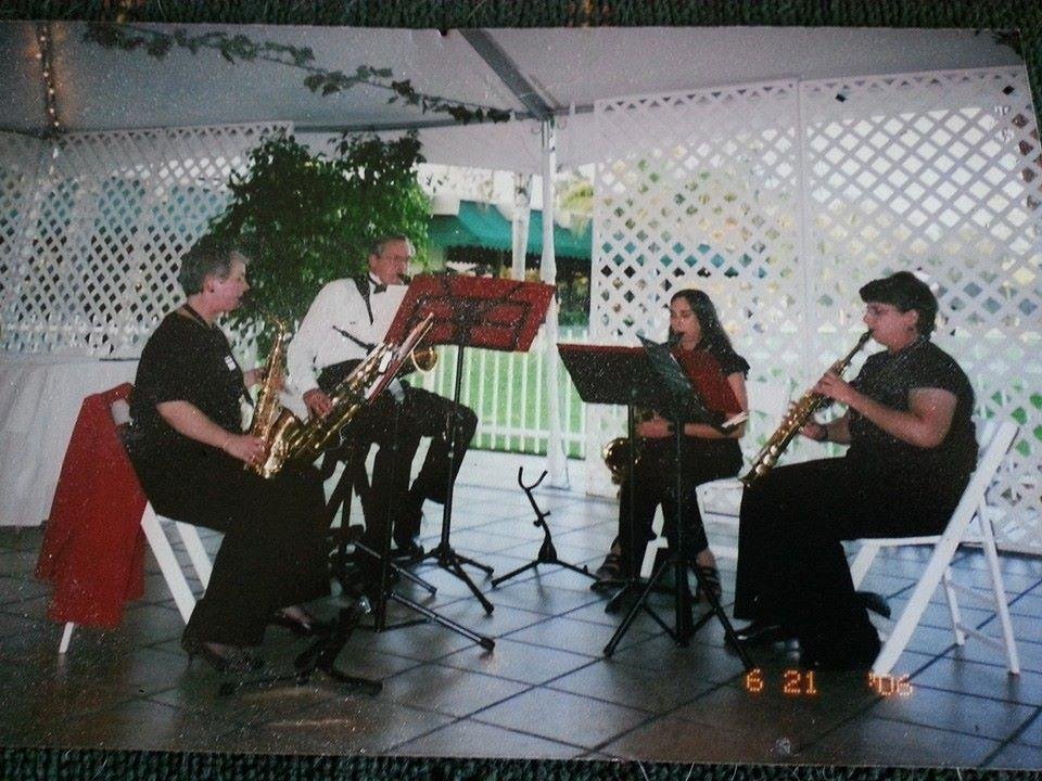 TBT - a picture of the sax quartet from 2006.  Laura Lewis,  Jane Carlstrom,  myself and Fred Wagner.