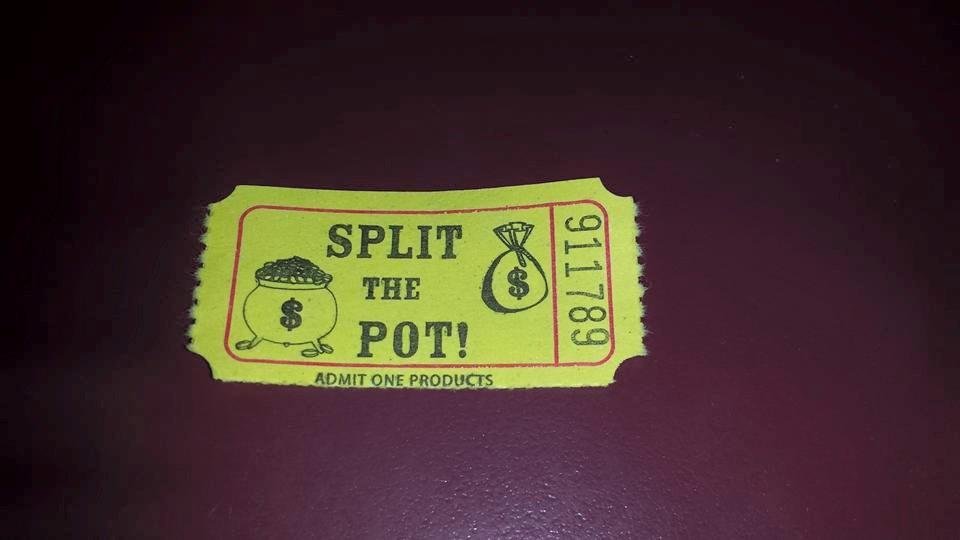 The winning 50/50 ticket from the Chinese Auction at our campsite at Christmas Pines, Auburn, PA. We won $706.00!!! Bought 12 tickets for $10.00. Woo Hoo. Bazinga!!!