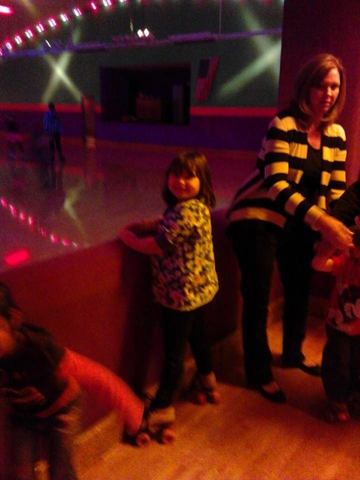 Adriannah's first time roller skating at Riverside Skating Rink !
