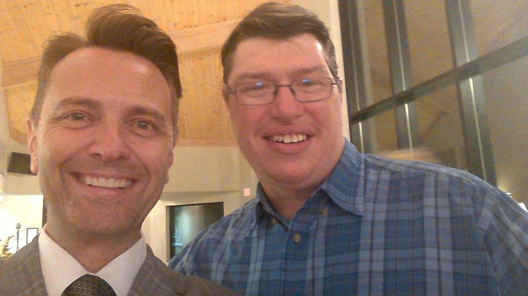 Here's me with Legacy Five lead singer Scott Fowler.