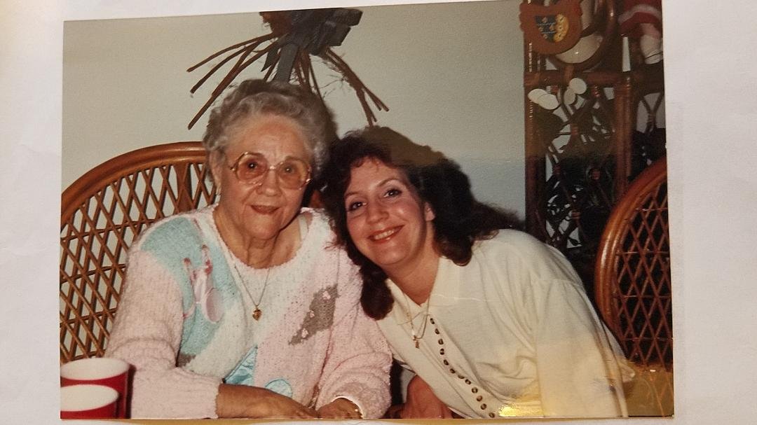 Left to right: Christine Grundy, and grand daughter Gina Bartlett Pylate. Isn't this a wonderful picture?