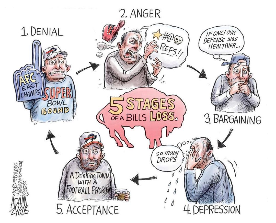 As a behavioral health counselor with a handful of Bills fans as clients, I'll be dealing with this all week!
By the way, Adam, you forgot to credit Elisabeth Kübler-Ross for providing the basis for your cartoon!
