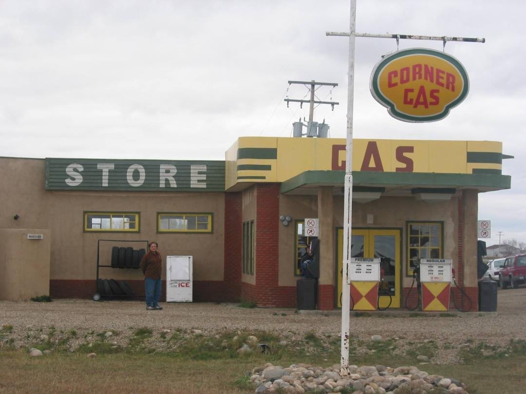 the movie site of corner gas in alberta in the town of dog river
