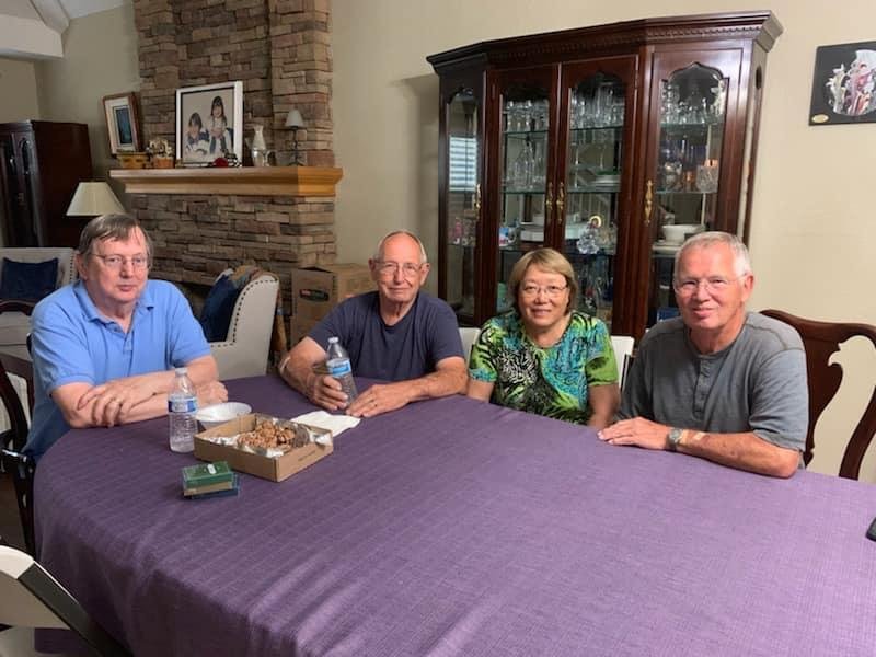 Family dinner night with my 3 brothers Bill, Clifford and Jim.... (missing Lori).
We had cousins, nieces & nephews, and Jim, of course! And our friends Doyle & Karen. Fun time.
Not shown, Bbq ribs, hot links, hot dogs, m