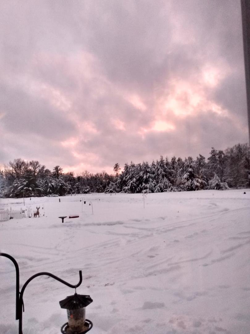 The sunset going down