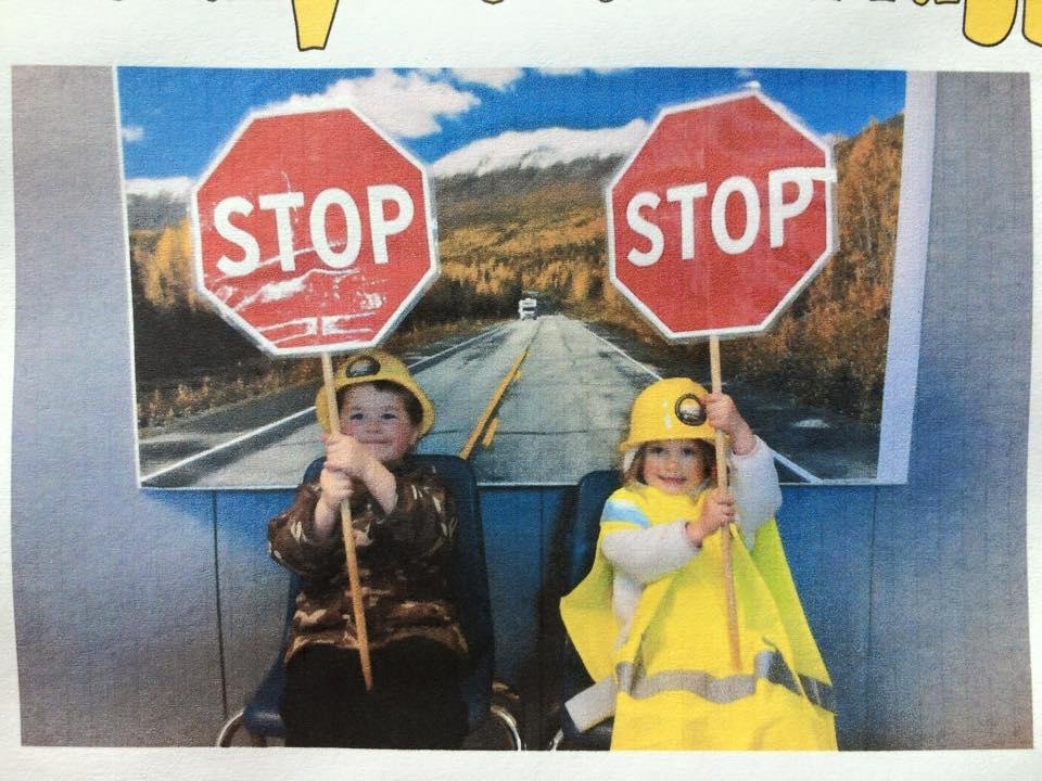 Celeste and her bff Liam at DOT open house in Fairbanks.