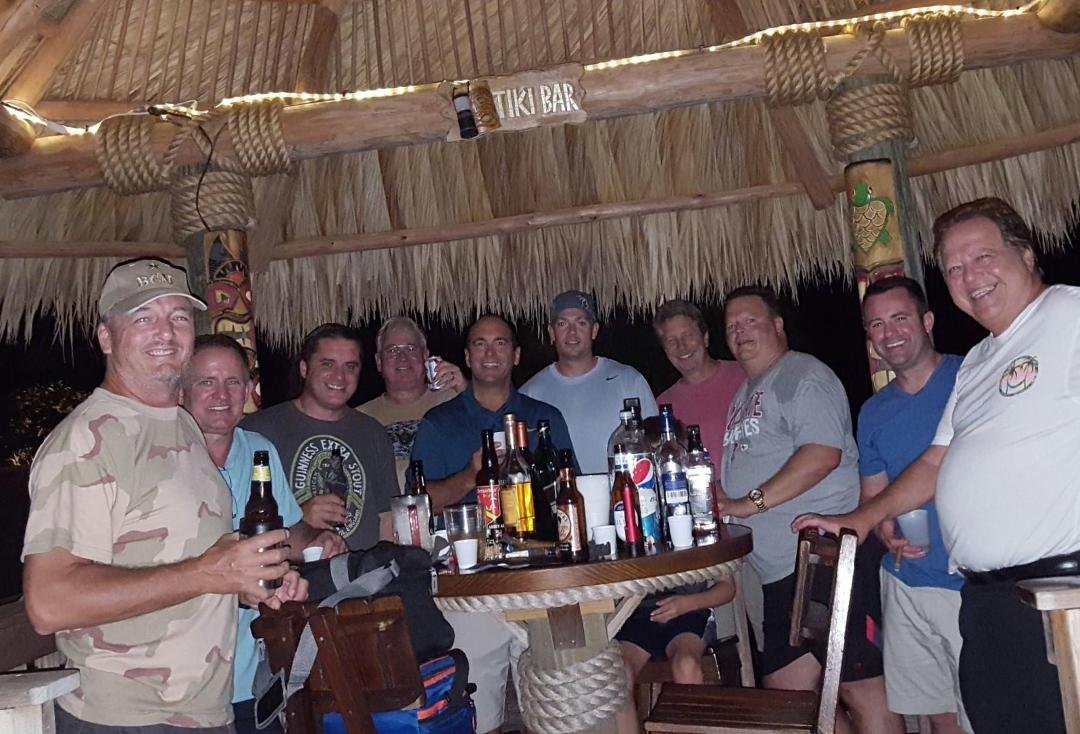 Just a typical Thursday 'Guys Night' at Tom Connolly's Tiki Bar. Love this neighborhood!