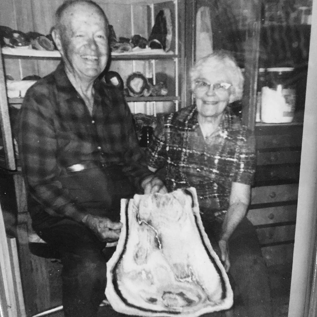 Barry's Grandparent's Glen and Isolda Steele. The third largest Amethyst donated to the Smithsonian Institute. See addition story I wrote;