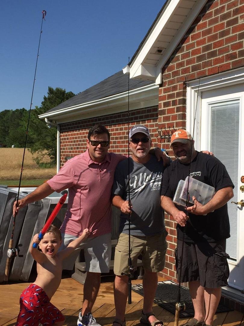 Joey, Jerry and Troy a few weeks before Father's day, all 3 are fathers and do a great job of it! Proud of my guys!