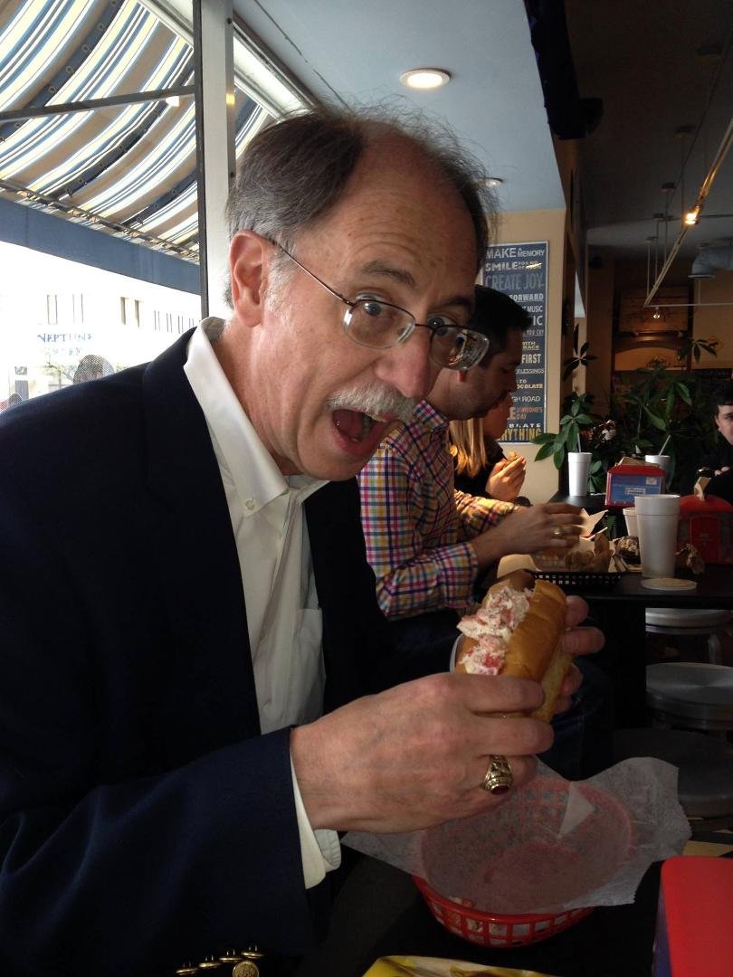 Caught in the act with a lobsta sandwich at Maine-ly Sandwiches