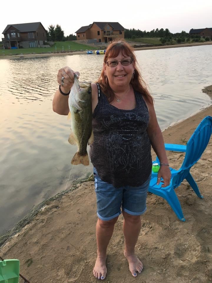 Cindi caught dinner,put the bass back in the lake great job Goober!