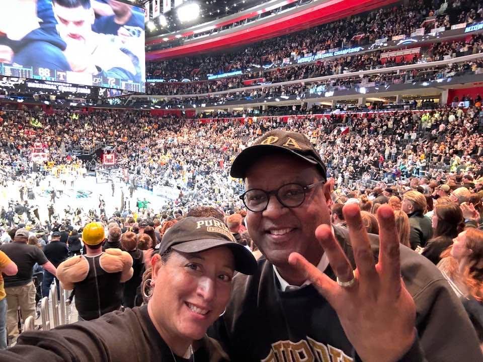 This has been a long time coming. My Purdue Boilers off to the final four! Two Proud Purdue Alums!!!