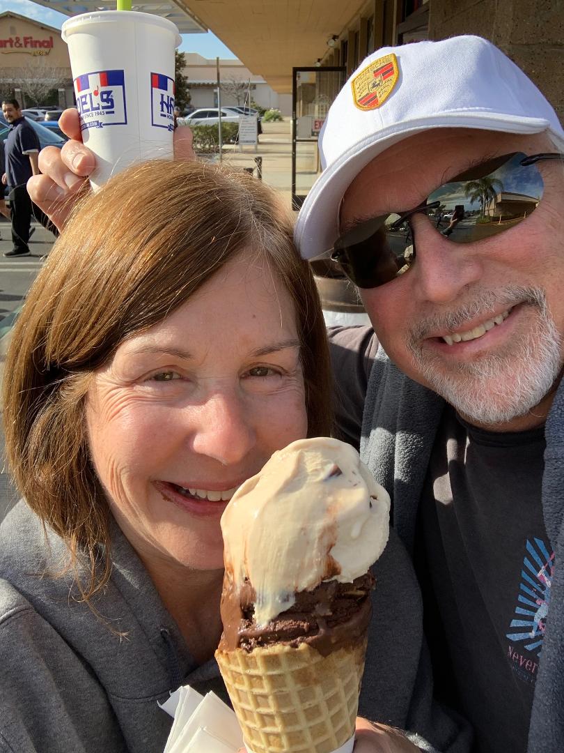 Finally felt like California again, so we celebrated with monster cones. Five and a half scoops of joy! Almost as good as Brenner’s.